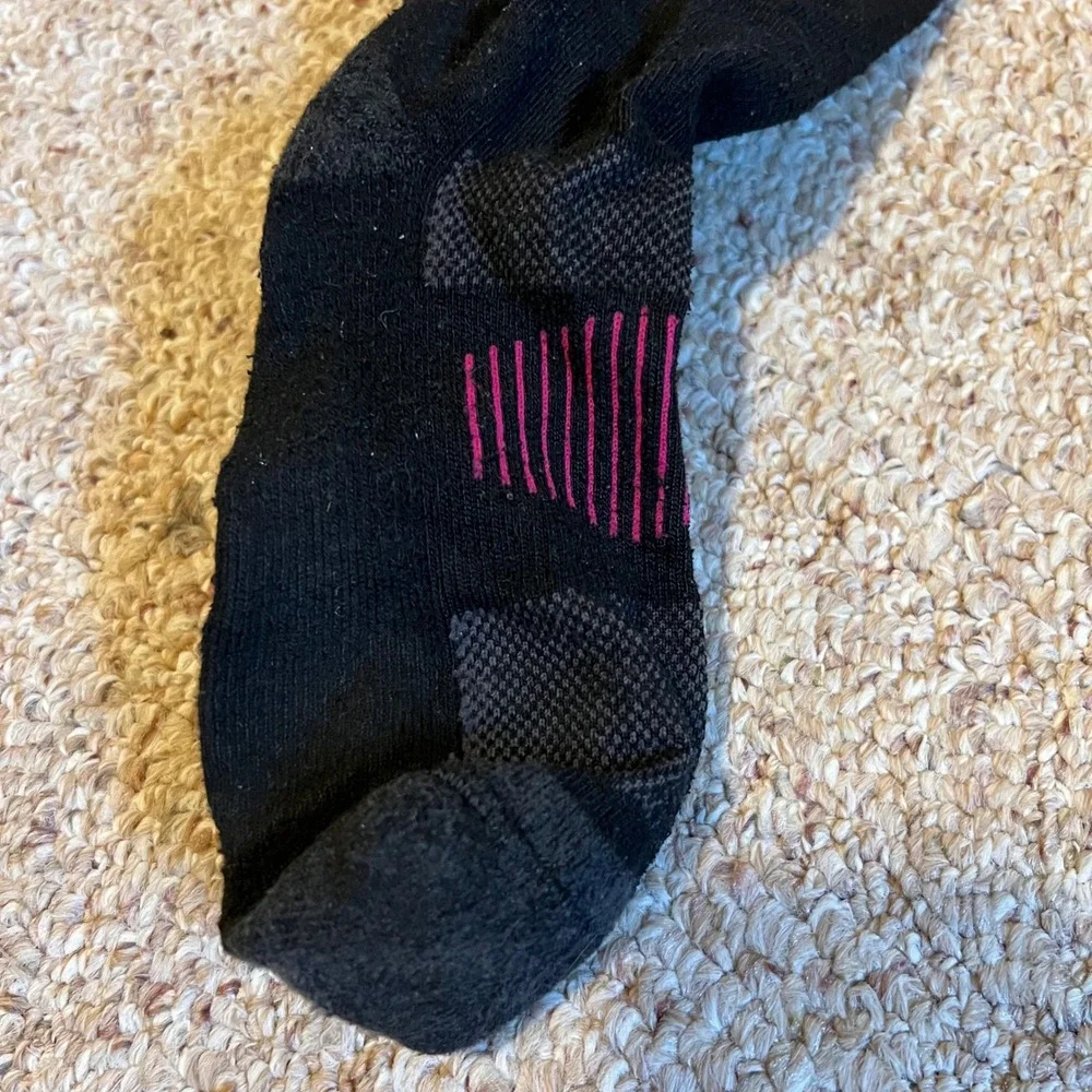 Browning Womens Crew Socks Black Pink Buckmark Logo Athletic Hiking Outdoor